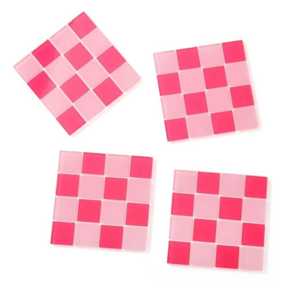 6 FOR $10 NEW Pink 4pk Square Coasters CHEAPER WHEN BUNDLED